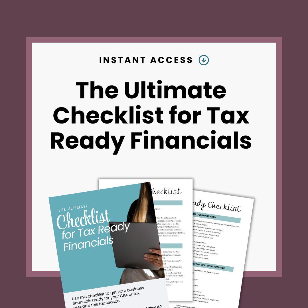 Ultimate Checklist for Tax Ready Financials Social Media Post